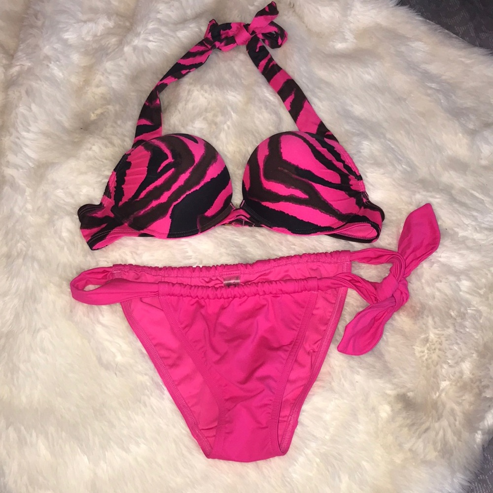 Victoria’s Secret Hot Pink Zebra Print Bikini